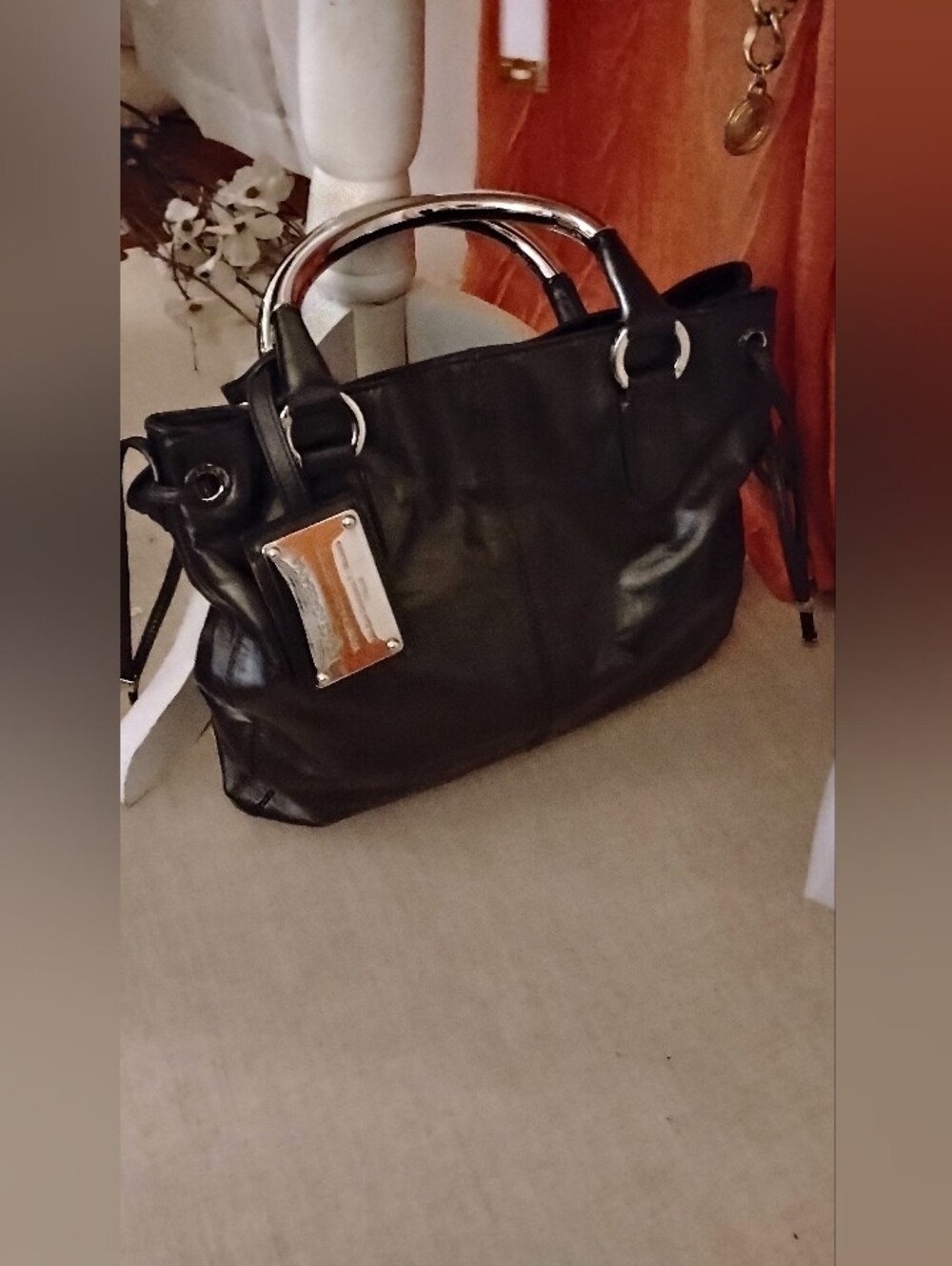 Dolce and Gabbana Miss Elsie Shoulder Bag. Black With Silver Hardware.